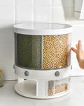 10 kg Rotatable food dispenser with measuring cup